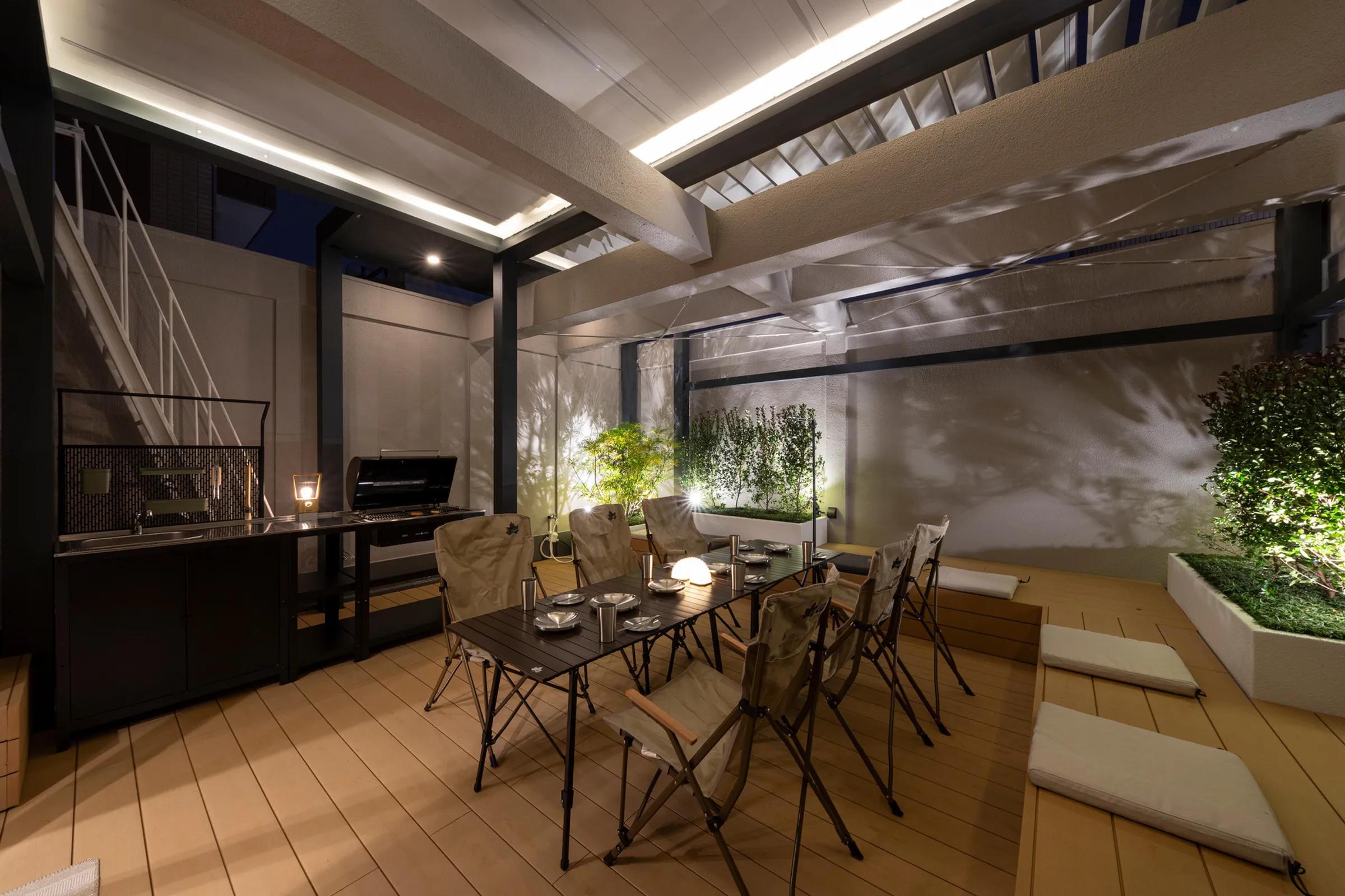 Shirakabanoyado KI NO NOKI — Outdoor BBQ area