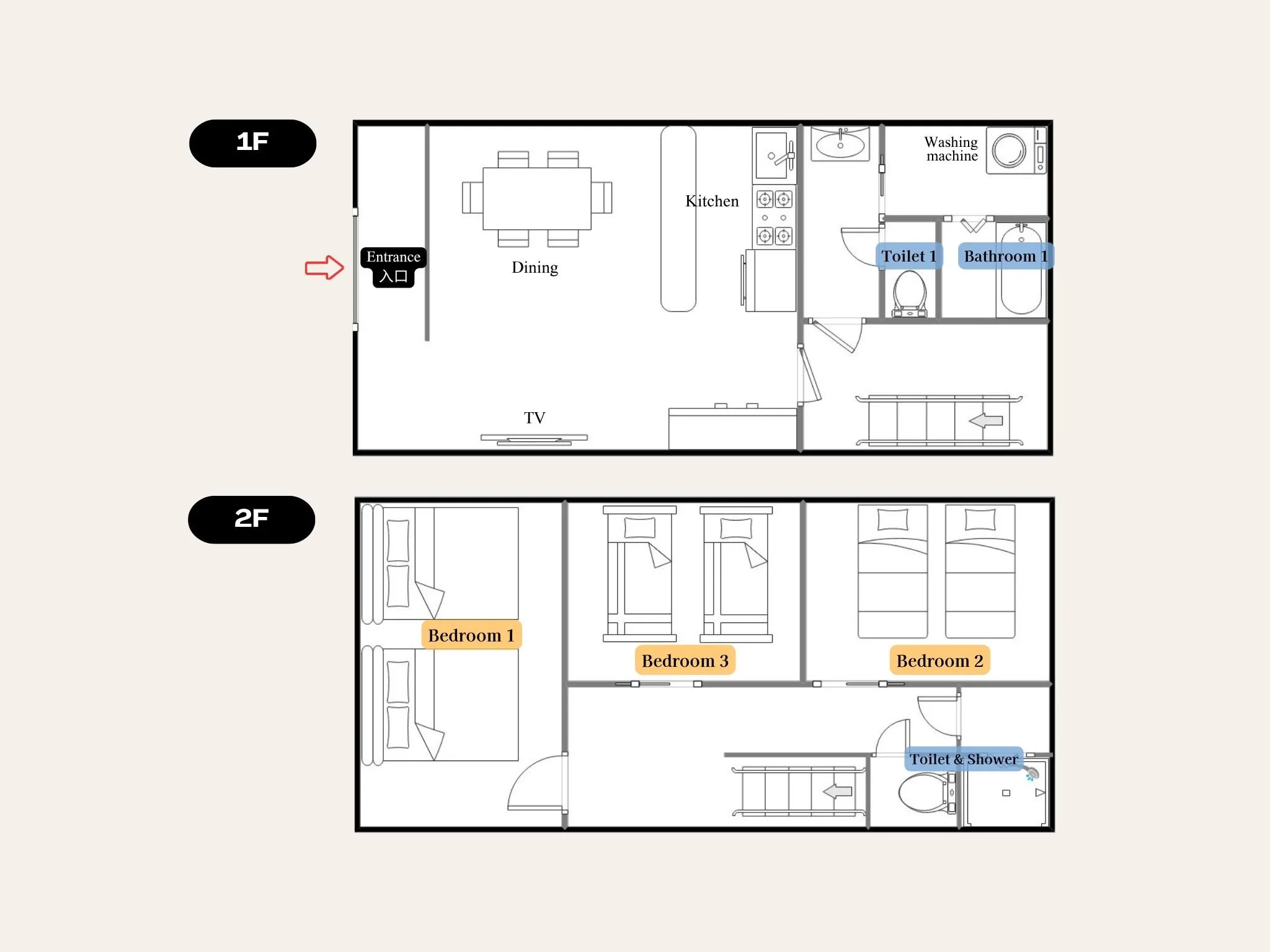 Shirakabanoyado MAMEMACHIIE — Floor plan